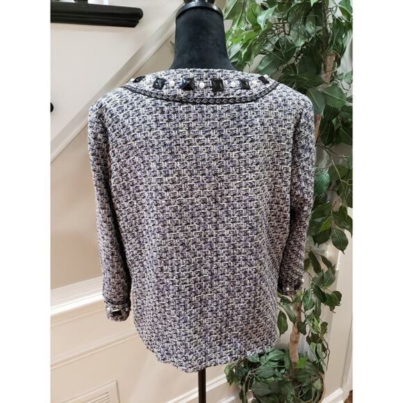 ECI Women Multi Rhinestone Lined Polyester Long Sleeve Casual Jacket Size Medium - Picture 8 of 14